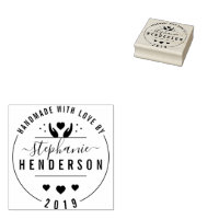 Create Your Own Personalized Handmade with Love Rubber Stamp