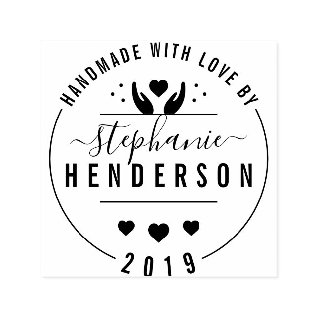 Create Your Own Modern Craft "Handmade With Love" Self-inking Stamp (Design)