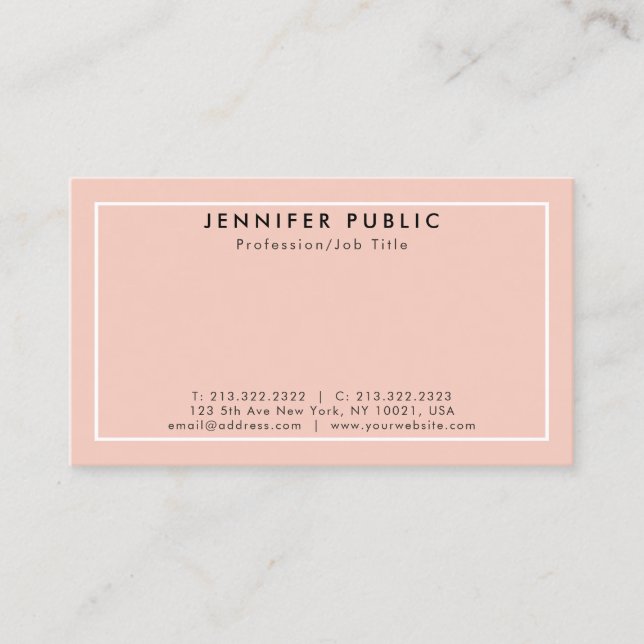 Create Your Own Modern Elegant Clean Plain Business Card (Front)