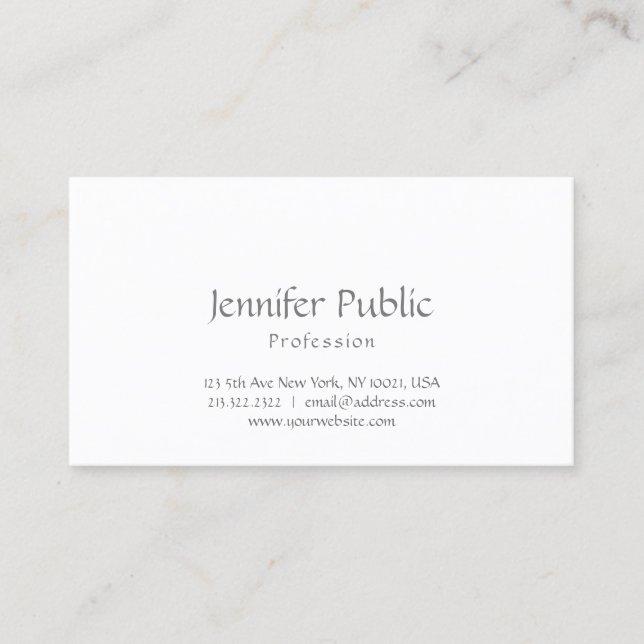 Create Your Own Modern Elegant Design Simple Plain Business Card (Front)
