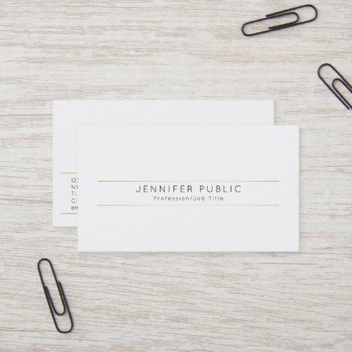 Create Your Own Modern Elegant Design White Gold Business Card