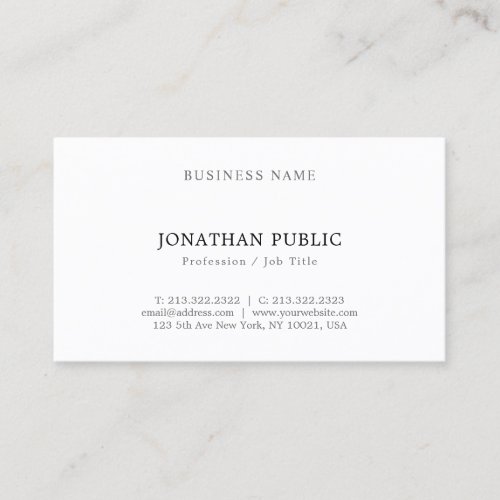 Create Your Own Modern Elegant Minimalist Easy Top Business Card