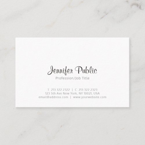 Create Your Own Modern Elegant Minimalist Plain Business Card