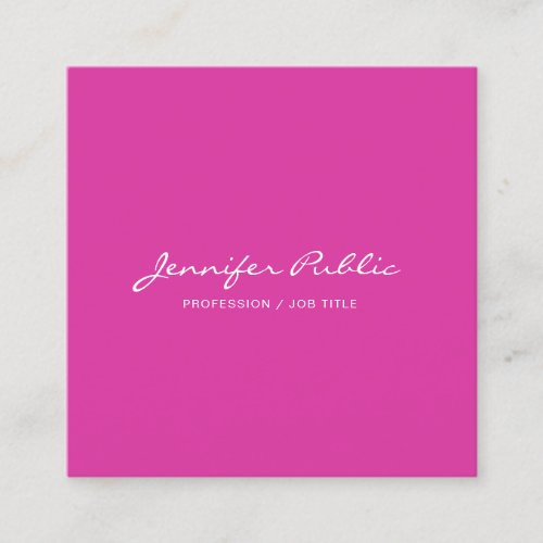 Create Your Own Modern Elegant Pink Smart Square Business Card