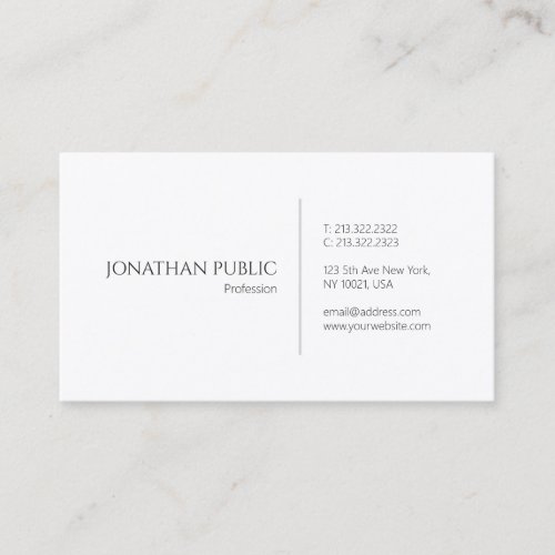 Create Your Own Modern Elegant Simple Plain Business Card