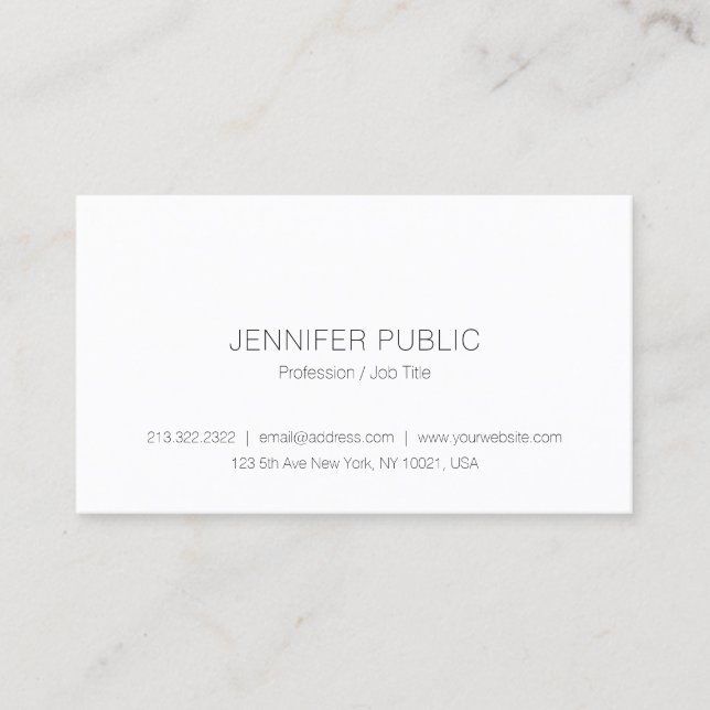 Create Your Own Modern Elegant Simple Template Business Card (Front)