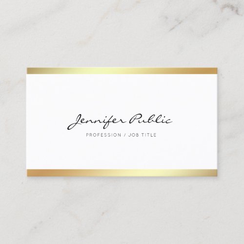 Create Your Own Modern Elegant White Gold Smart Business Card