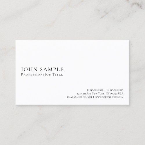 Create Your Own Modern Elegant White Minimalistic Business Card