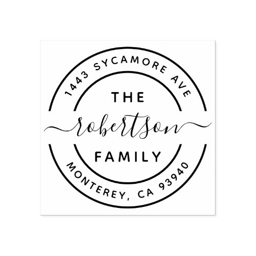 Create Your Own Modern Family Name Return Address Rubber Stamp Create Your Own Modern Family Name Return Address Rubber Stamp