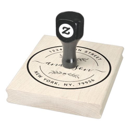 Create Your Own Modern Family Name Return Address Rubber Stamp