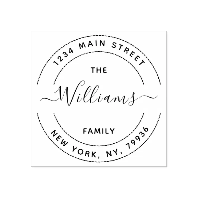 Create Your Own Modern Family Name Return Address Rubber Stamp | Zazzle