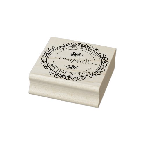 Create Your Own Modern Family Name Return Address  Rubber Stamp