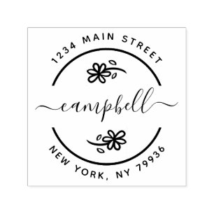 Create Your Own Modern Family Name Return Address  Self-inking Stamp