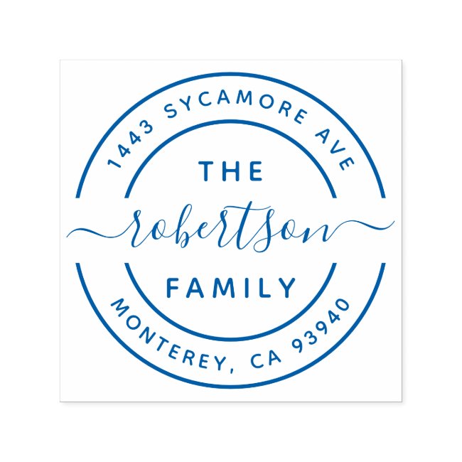 Create Your Own Modern Family Name Return Address Self-inking Stamp