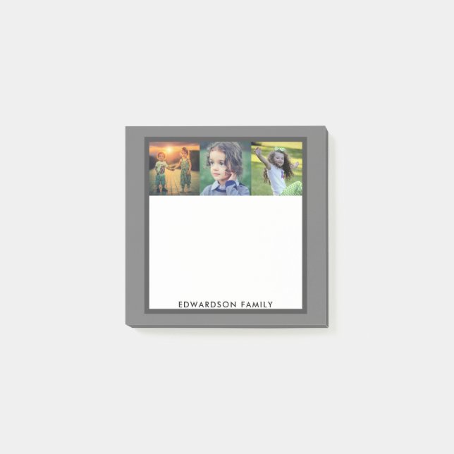 Create your own modern family photo collage post-it notes (Front)
