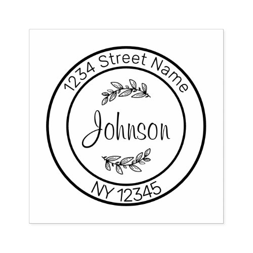 Create Your Own Modern Floral Return Address Rubber Stamp