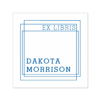 Create Your Own Modern Geometric Ex Libris Name Self-inking Stamp