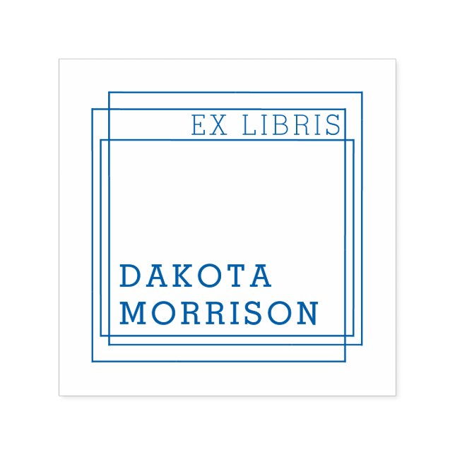 Create Your Own Modern Geometric Ex Libris Name Self-inking Stamp (Design)