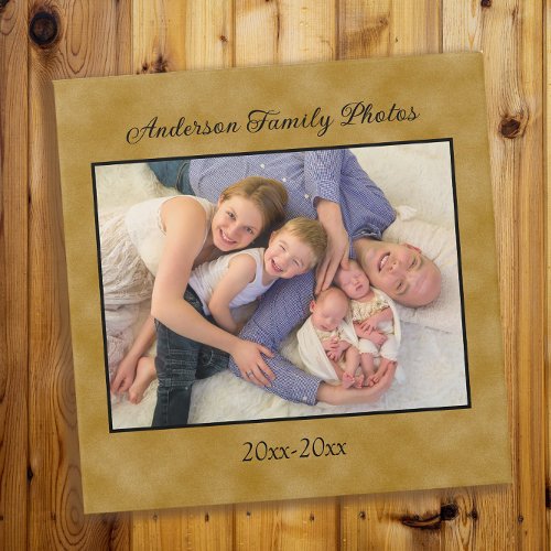 Create your Own Modern Gold Family Photo Name 3 Ring Binder