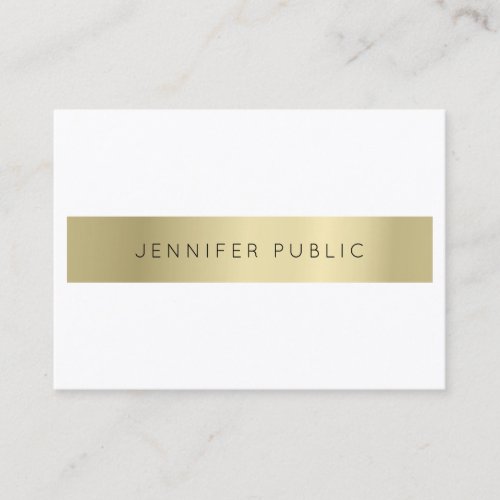 Create Your Own Modern Gold White Sophisticated Business Card
