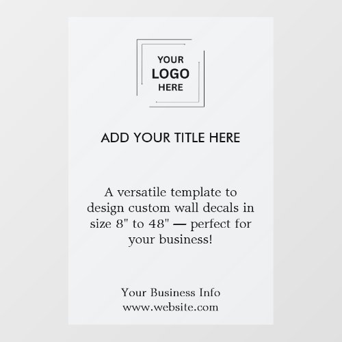 Create Your Own Modern Gray Business Logo Wall  Wall Decal