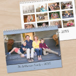 Create Your Own Modern Light Blue Cover Photo Calendar<br><div class="desc">Take your favorite photos from the year and create your own modern wall calendar. Replace the sample images on the cover and for each month. The 12 images you choose for the months will automatically appear in a grid on the back cover. Add your name and the year in the...</div>