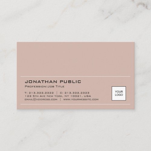 Create Your Own Modern Logo Plain Elegant Brown Business Card
