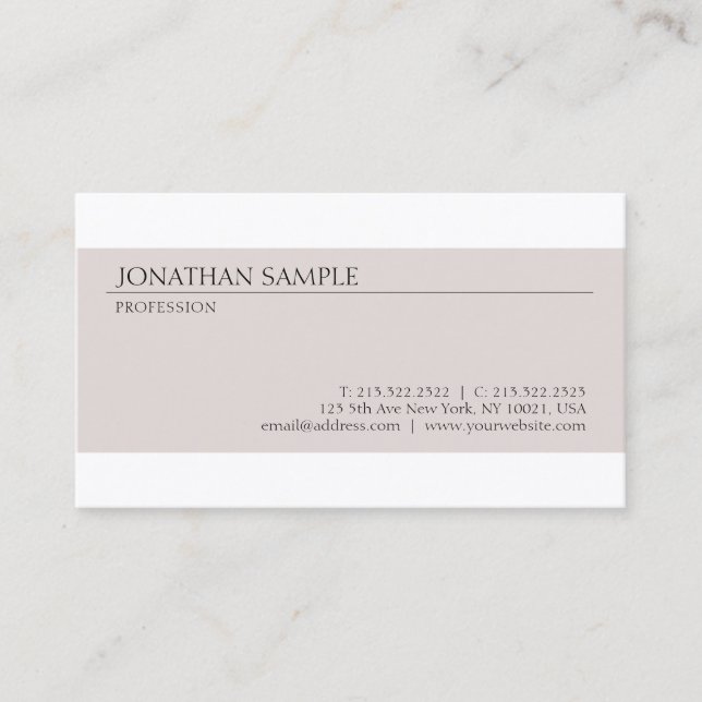Create Your Own Modern Minimalist Elegant Design Business Card (Front)