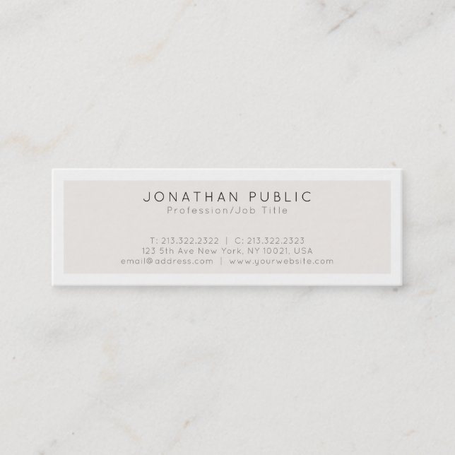 Create Your Own Modern Minimalist Elegant Design Mini Business Card (Front)