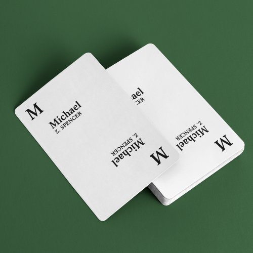 Create your own modern minimalist simple custom poker cards