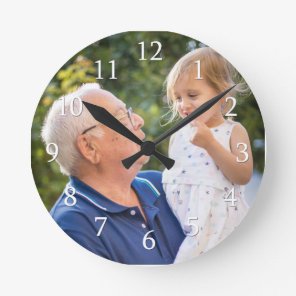 Create Your Own Modern  One Photo   Round Clock