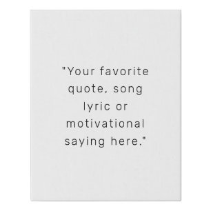 Create Your Own Modern Personalized Quote Poster Faux Canvas Print