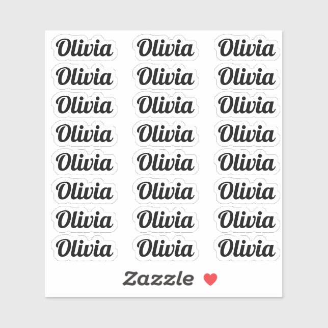 Create Your Own Modern Personalized Script Name Sticker (Sheet)