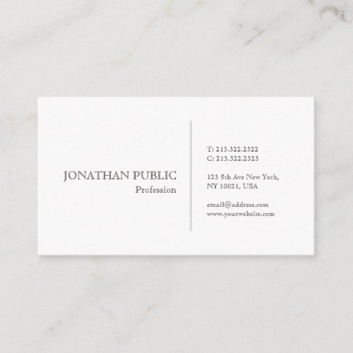 Create Your Own Modern Plain Simple Elegant Business Card