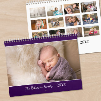 Create Your Own Modern Purple Cover Photo Calendar