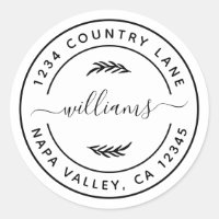 Create Your Own Modern Return Address Classic Round Sticker