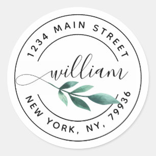 Create Your Own Modern Return Address Classic Round Sticker