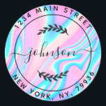 Create Your Own Modern Round Return Address Classic Round Sticker<br><div class="desc">Create Your Own Modern Round Return Address Classic Round Sticker</div>