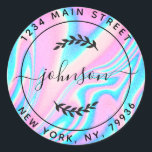 Create Your Own Modern Round Return Address Classic Round Sticker<br><div class="desc">Create Your Own Modern Round Return Address Classic Round Sticker</div>