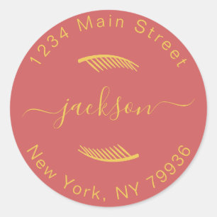 Create Your Own Modern Round Return Address Classic Round Sticker