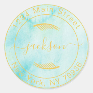 Create Your Own Modern Round Return Address Classic Round Sticker