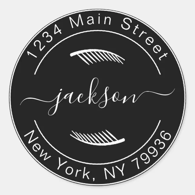 Create Your Own Modern Round Return Address Classic Round Sticker | Zazzle