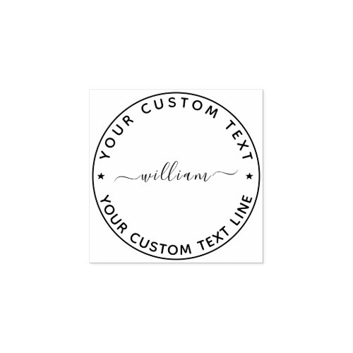 Create Your Own Modern Round Return Address Rubber Rubber Stamp