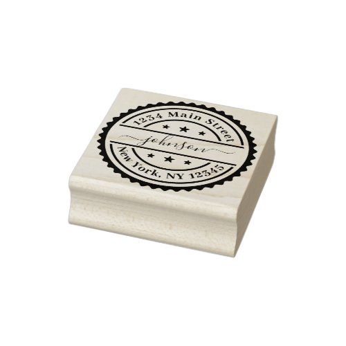 Create Your Own Modern Round Return Address Rubber Stamp