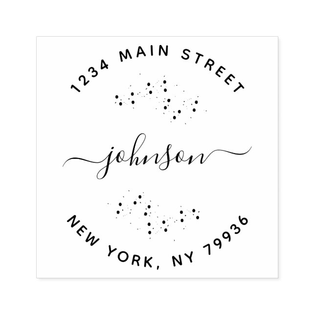 Create Your Own Modern Round Return Address Rubber Stamp (Imprint)