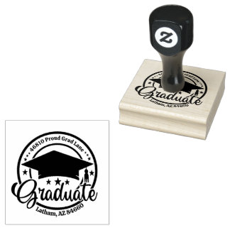 Create Your Own Modern Round Return Address Rubber Stamp