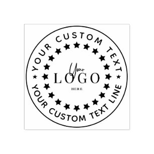 Create Your Own Modern Round Return Address Rubber Stamp