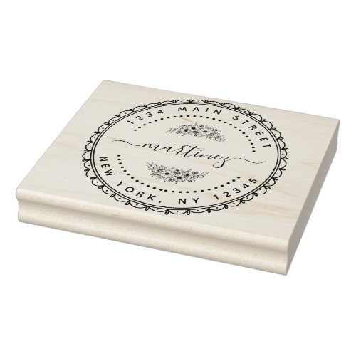 Create Your Own Modern Round Return Address Self_i Rubber Stamp