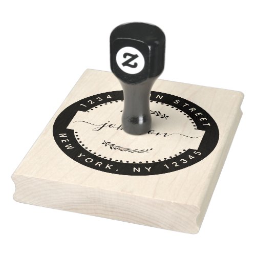 Create Your Own Modern Round Return Address Self_i Rubber Stamp