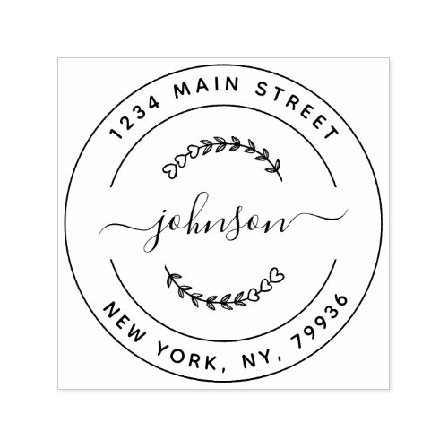 Create Your Own Modern Round Return Address Self_inking Stamp